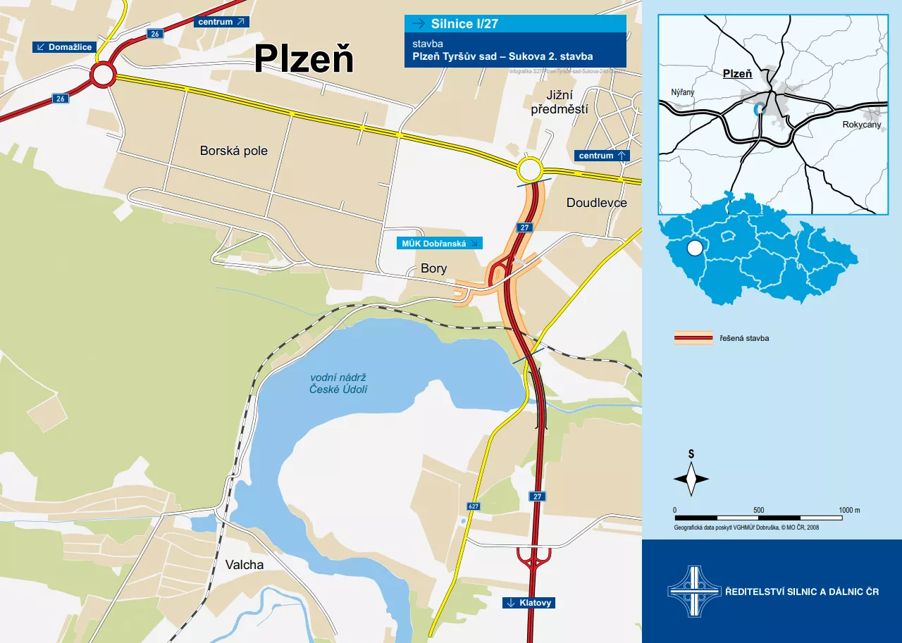 Plzeň, Tyršův sad - Sukova, 2. stavba (1,0 km)